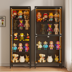 Vitrine mit Glastüren und 4 Ebenen für Sammlerstücke, Ausstellungsvitrine für das Wohnzimmer - Product Image 5