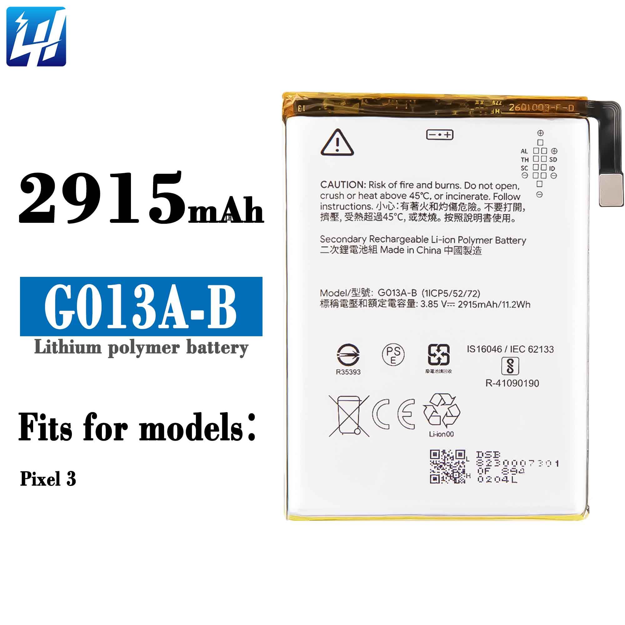 2915mah Replacement Li-ion Battery For Google Pixel G013a-b, Oem