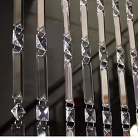 Rideau de perles triangulaires en cristal de 1 mètre pour plafond, idéal pour la décoration de la maison et de mariages, finition polie