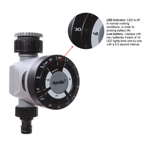 이중 콘센트 자동 프로그래밍 가능 정원 물 타이머 배터리 작동 쉬운 세트 휴가 식물 급수 호스 수도꼭지 타이머 - Product Image 2