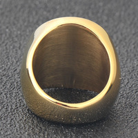 Bague pour femme en acier inoxydable plaqué or PVD, Sceau du Seigneur Mammon, Symbole de démonisme occulte, Clé de Salomon, Asmoday, Origines, Or