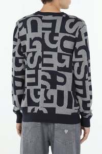 Suéter de hombre OEM y ODM con logotipo personalizado, prendas de punto con letras Jacquard, jersey de cuello redondo para hombre, jerséis de punto informales, suéter de punto de invierno para hombre - Product Image 3