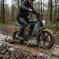 Vélo électrique Fat Tire 48V avec transmission à 7 vitesses, E-bike Scrambler pour les déplacements urbains et hors route