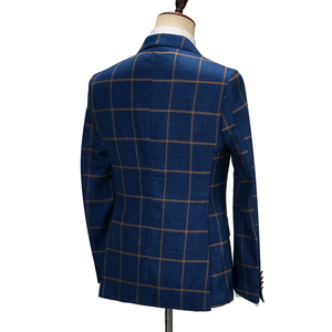 Luxus Check Plaid Männer Anzüge Hochzeit Bräutigam Smoking Peaked Revers Business Party Kostüm Homme Jacke Hosen 2 Stück Set - Product Image 3