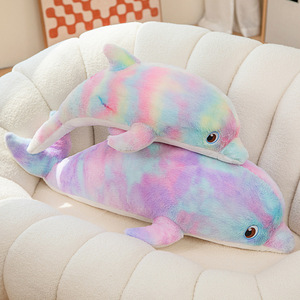 Coussin en <span class=keywords><strong>peluche</strong></span> Dauphin coloré, rembourrage polyester et coton PP, unisexe, pour le lit, cadeau - Product Image 4