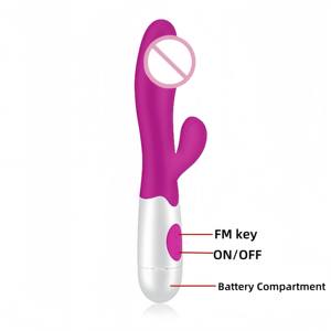 Vibrador de Conejo de Doble Cabeza con 30 Vibraciones Potentes, Juguetes Sexuales, Empaque Personalizado, Estimulador de Punto G, Masajeador Vaginal - Product Image 4