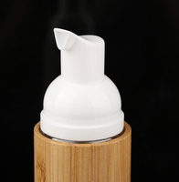 Distributeur de mousse en bambou, flacon de luxe en plastique de 50 ml avec bouchon en bambou, logo gravé personnalisé