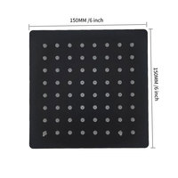Tête de booster de robinet de douche domestique moderne noir mat en acier inoxydable 304 rond de 6 pouces avec accessoires de robinet de douche à effet pluie