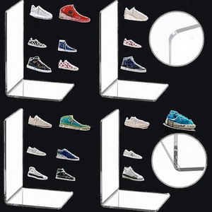 Estante Flotante de Acrílico Transparente para Zapatos, Soporte de Exhibición Montado en la Pared, Laminación Brillante de 5 mm para Coleccionables y Armarios - Product Image 3