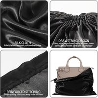 Sacs à main en soie de luxe réutilisables avec logo personnalisé blanc noir imprimé personnalisé Sacs de rangement pour chaussures bottes Sacs à cordon en satin