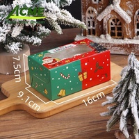 Boîte à cupcakes de Noël 4 6 12 trous en papier kraft avec fenêtre transparente, emballage de desserts de fêtes en gros pour boulangerie