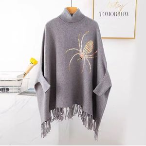 Maglione Pullover con paillettes primavera inverno con collo alto a forma di <span class=keywords><strong>ragno</strong></span> - Product Image 3