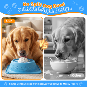 HMJ 2026 Nouveaux bols anti-glouton en silicone pour chiens, pour liquides et friandises - 180ml-200ml, avec ventouse et boule rotative - Product Image 3