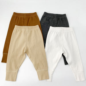 Pantalones Largos de Algodón Acanalado para Bebé, Unisex, al por Mayor, Leggings de Algodón para Otoño, Ropa de Bebé, Pantalones para Niño - Product Image 1