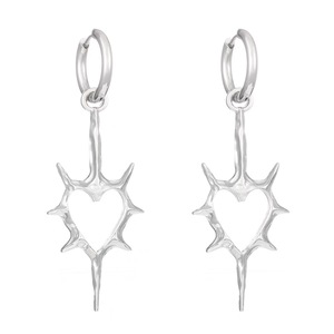 Vintage Unusual Ear Buckle Women's Party Accessories Metal Punk Hollow Thorn Love Heart Pendant Drop <strong>Earrings</strong> for Gift - Product Image 6