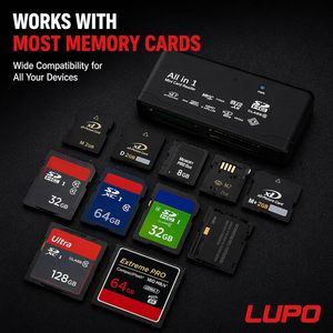 Lector de Tarjetas de Memoria Externo Bingostyle de 6 Ranuras Compatible con Tarjetas SD, <span class=keywords><strong>Memory</strong></span> <span class=keywords><strong>Stick</strong></span> <span class=keywords><strong>Pro</strong></span> Duo, Compact Flash y SmartMedia Plug-and-Play para - Product Image 5
