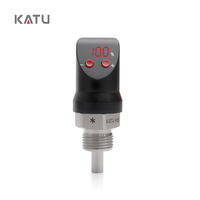 Sensor de Flujo de Agua Compacto KATU FS220, Sonda de Acero Inoxidable 304, Conector M12, 12-30V DC