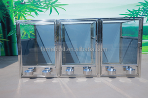 Commercio all'ingrosso di alta qualità canile 304 in acciaio inox Pet cane gabbia chiusura a bottone modello solido cane riscaldato canile per uso esterno - Product Image 6