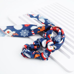 Cintas para el Cabello de Satén Navideñas, Scrunchies con Lazo Largo, Diseño de Dibujos Animados, Estilo Europeo y Americano, Accesorio de 25 cm - Product Image 2