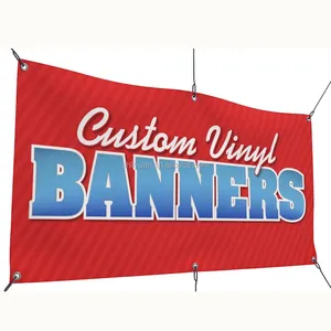 Banner de malha personalizado para uso externo, bandeira de PVC anti-vento para cercas externas, impressão personalizada, fornecimento direto da fábrica