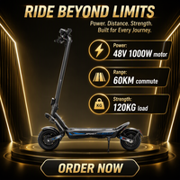 Skuter Listrik 48V 1000W 45 km/jam 15Ah N07 Lipat untuk Dewasa Motor Tanpa Sikat Baterai Lithium Ban Tubeless