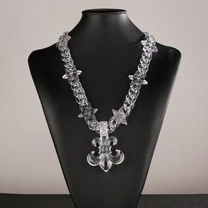 Collar <span class=keywords><strong>de</strong></span> Moda Punk al por Mayor <span class=keywords><strong>con</strong></span> Colgante <span class=keywords><strong>de</strong></span> Cruz <span class=keywords><strong>de</strong></span> Jesucristo Transparente y <span class=keywords><strong>Cadena</strong></span> <span class=keywords><strong>de</strong></span> Eslabones Cubanos 3D <span class=keywords><strong>de</strong></span> Acrílico <span class=keywords><strong>para</strong></span> Hombres y Mujeres Joyería <span class=keywords><strong>de</strong></span> Tendencia <span class=keywords><strong>para</strong></span> Fiestas - Product Image 2