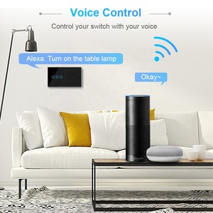 Prise électrique standard américaine, interrupteur mural intelligent sans fil Tuya, 2 gang, 2200W, commande de lumière WiFi, écran tactile - Product Image 5