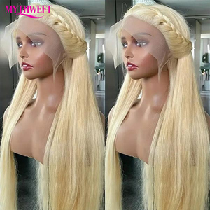 Peluca de Cabello Humano Virgen Rubio 613 con Frente de Encaje Transparente, Densidad 180%, Pre-Pluck, para Mujeres Negras - Product Image 4