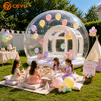 Ceyu Tente à bulles gonflable commerciale pour enfants, thème fête du thé, dôme de jeu, dôme à bulles, pour glamping et événements en extérieur, vente en gros usine