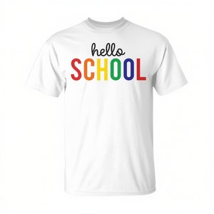 Camiseta Infantil para el Primer Día de Clases, Ropa Promocional con Diseño de Arcoíris para Niños - Product Image 3