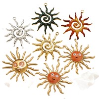 Dije de Sol de Acero Inoxidable, Dijes de Sol Creativos para la Fabricación de Joyería DIY