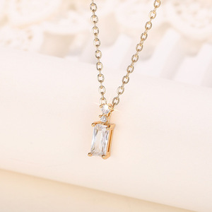 Collar de Gargantilla con Piedras Geométricas Cuadradas para Mujer, Joyería Minimalista de Moda para Uso Diario - Product Image 1