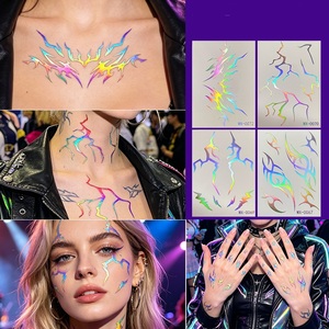 <span class=keywords><strong>Tatuajes</strong></span> Temporales con Patrón Iridiscente, Holográficos, Fantasí<span class=keywords><strong>a</strong></span>, Energí<span class=keywords><strong>a</strong></span>, Metálicos, Cosplay, Pegatinas Falsas, <span class=keywords><strong>Tatuajes</strong></span> Kpop para Adultos y Niños - Product Image 6