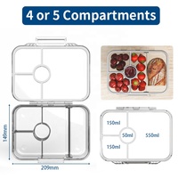 Boîte à lunch de style nouveau avec couvercle en Tritan PP sans BPA, anti-fuite, 3 compartiments, compatible micro-ondes