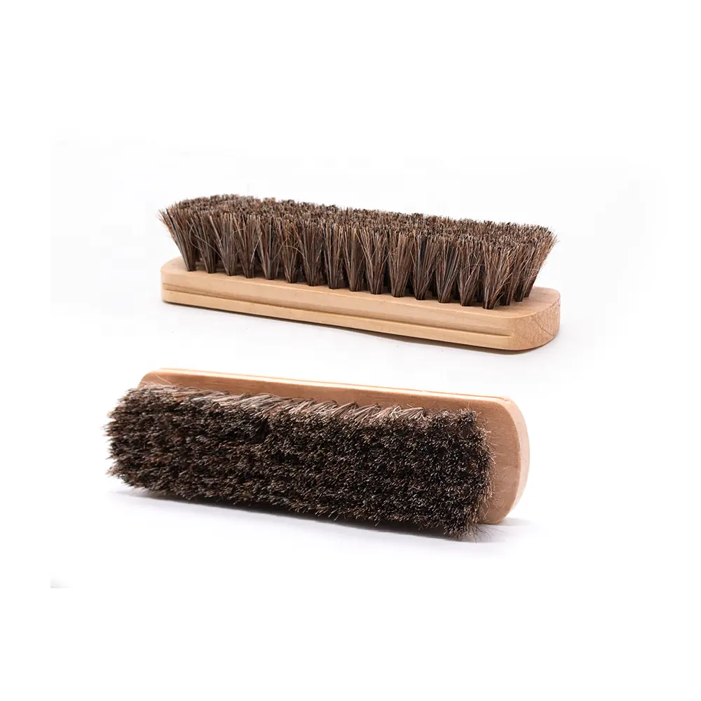 Horse Bristle Hair Sneaker Cleaner Brush Wood Handle Cleaning Brush