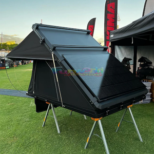 Triangle Light Weight Hard Shell Roof Top <b>Tent</b> 4 Car Rooftop <b>Tent</b> With Solar Panel Triangular Aluminum Camping Car Roof <b>Tent</b> - Product Image 1