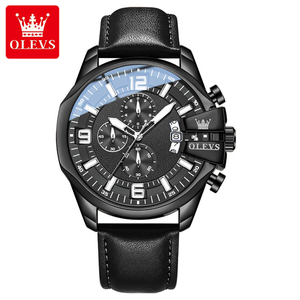 Reloj de Pulsera Analógico de Cuarzo Olves 2978 para Hombre, Edición Limitada Retro de Lujo, Caja de Aleación Resistente al Agua con Correa de Cuero - Product Image 4