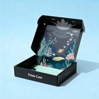 Boîte d'expédition en carton ondulé noir personnalisée pour chaussures, vêtements, t-shirts, chaussettes, cravates, parfums, cadeaux, emballage papier, design luxueux pour hommes