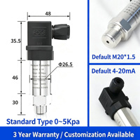 Transmisor de Presión 0-5kpa, Señal 4-20mA, 0.5%FS, Sensor Transductor de Presión Industrial de Acero Inoxidable de Alta Precisión