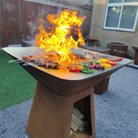 Grils de barbecue personnalisés Grill d'extérieur Brasero Brasero Corten au charbon de bois Barbecue Grill