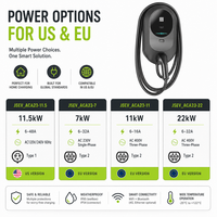 Chargeur de véhicule électrique AC 11 kW 22 kW OCPP Type 1 Type 2 pour la maison et le commerce
