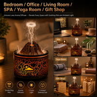 Diffuseur de flamme volcanique à succès, alimenté par USB, humidificateur à flamme simulée 3D avec veilleuse d'ambiance pour hôtels et usage domestique