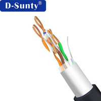 Cable de Red Cat6 con Revestimiento de PVC, Cables de Comunicación con Certificación CE ROHS, Cable Ethernet para Monitoreo de Seguridad en Edificios Comerciales