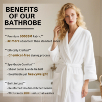 Peignoir de Bain de Luxe en Coton 100 % Super Doux Personnalisable avec Logo pour Homme et Femme, Peignoir de SPA Salon Doux et Moelleux en Éponge