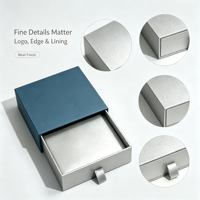 Caja de Regalo Rígida Tipo Cajón para Joyería, Caja de Almacenamiento Extraíble de Papel Mate para Collares, Pendientes y Pequeños Regalos