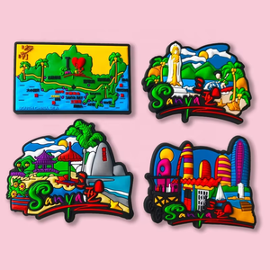 מותאם אישית <span class=keywords><strong>Pvc</strong></span> מקרר מגנט 3D עיר נוף צורה מותאמת אישית לסביבה בית מגנטי - Product Image 1