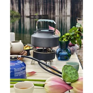 Cuisinière d'extérieur légère Vaisselle de camping pratique 2-3 personnes Pot de pique-nique Théière Combinaison pour voyage et cuisine en plein air - Product Image 6