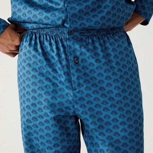 2023 nuovo stile pigiami da <span class=keywords><strong>uomo</strong></span> a figura intera davanti aperto da casa da <span class=keywords><strong>uomo</strong></span> in puro <span class=keywords><strong>cotone</strong></span> - Product Image 3