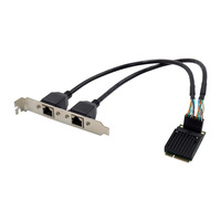 Kartu Jaringan Industri Mini PCI-Express I350-T2 Dual Power Ports RJ45 Gigabit Wired LAN Server untuk Kontrol Industri, Tersedia dalam Stok