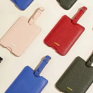 Cossni bán chạy nhất hành lý tag da chính hãng Minimalism tùy chỉnh màu sắc RFID chặn du lịch hành lý tag - Product Image 1